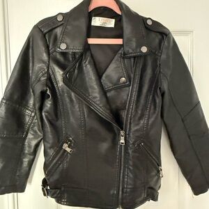Unisex faux leather moto jacket.   Great condition!   Smoke free home 5-6 yrs